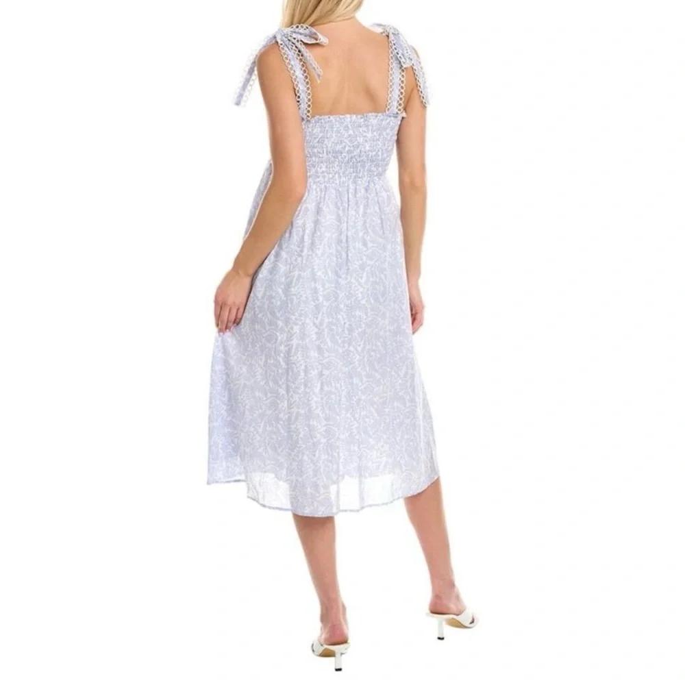 NWT O.P.T. Sonia Midi Dress Size Small Floral Print Smocked - Picture 2 of 8
